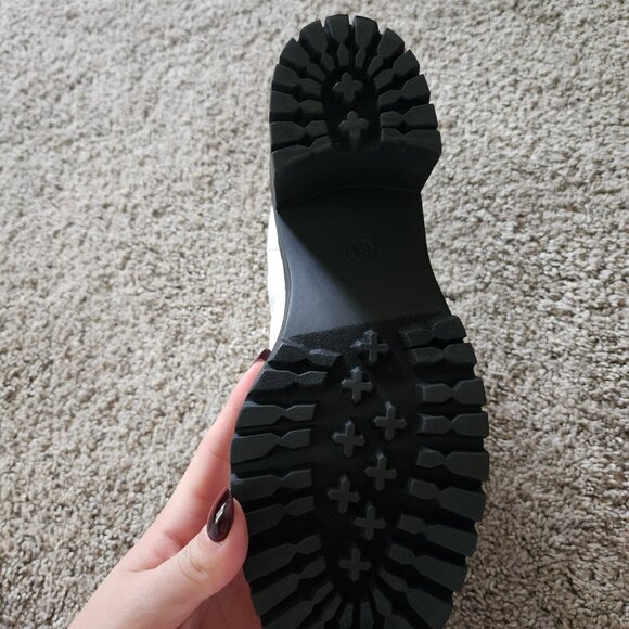 Simply Vera Vera Wang Black and White Slip on Combat Boots - Picture 7 of 11